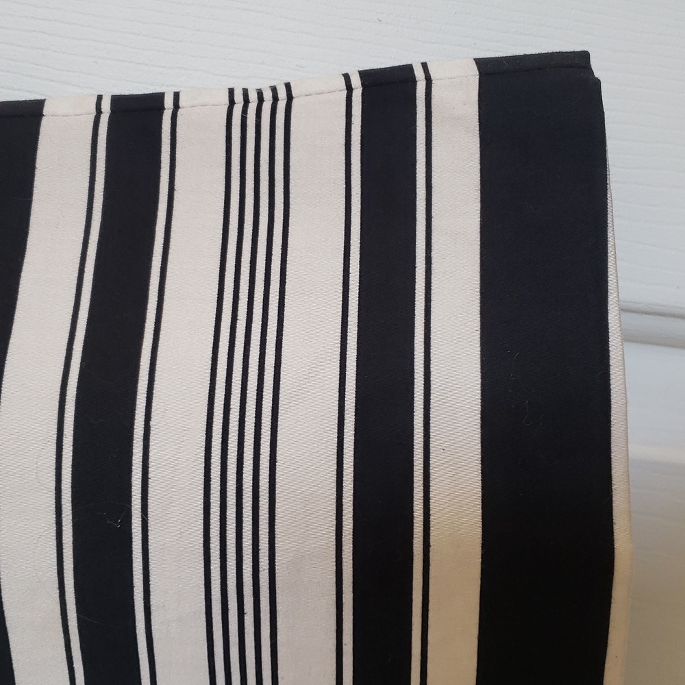 Vintage Valerie Bertinelli Striped A-Line Skirt Pleated Black Off-White Size 10 - Picture 5 of 9